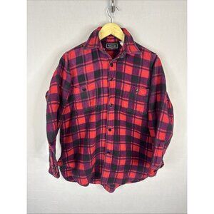 Vintage Palermo Heavy Cotton Flannel Shirt Red Purple Plaid Lumberjack Men 15